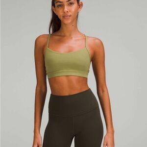 New Olive Green Lululemon Flow Y Adjustable Bra *Light Support (A–C Cups)